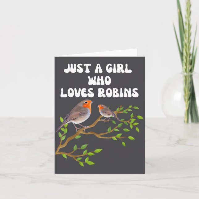 I Love Robins Bird Lover Colourful Present  Karte (Vorderseite)