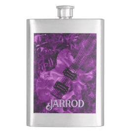 I Love Rock 'N Roll Electric Guitar Personalized Flachmann