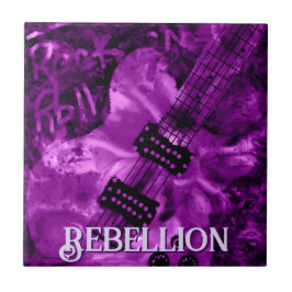 I Love Rock 'N Roll Electric Guitar Personalized Fliese