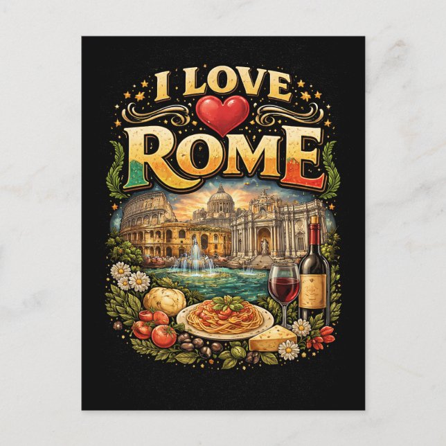 I Love Rome Postkarte (Vorderseite)