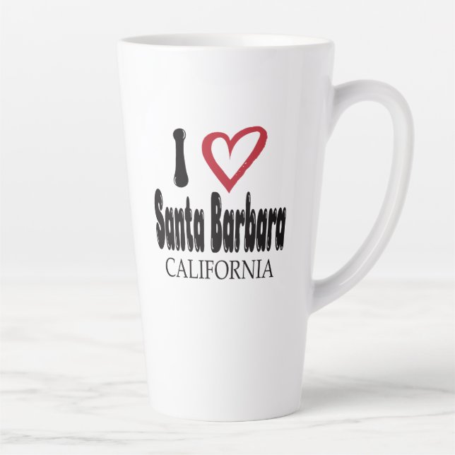I Love Santa Barbara California Souvenir Latte Mug Milchtasse (Rechts)