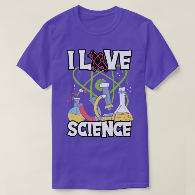 I Love Science Chemistry Physics Teacher Premium  T-Shirt (Design vorne)