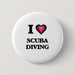 I Love Scuba Diving Button