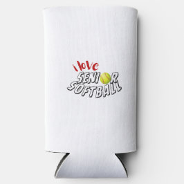 I Love Senior Softball Bottle Cooler Selters Dosenkühler