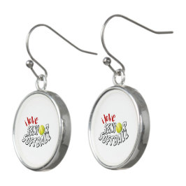 I Love Senior Softball Earrings Ohrringe