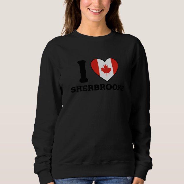 I Love Sherbrooke Canada Heart FlAG Premium Sweatshirt (Vorderseite)