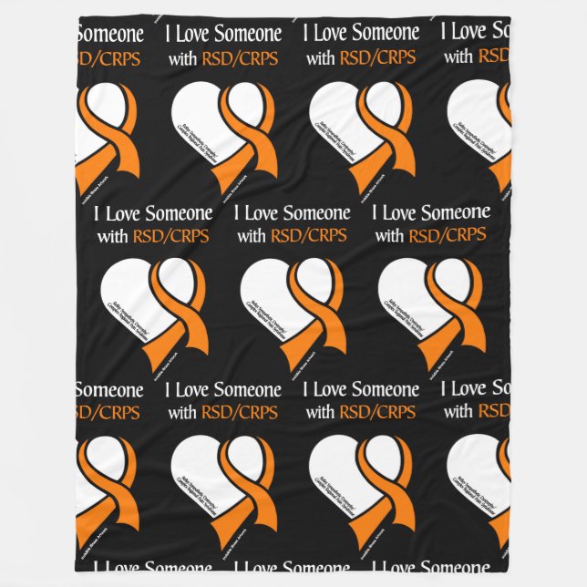 I Love Someone ... Heart/Ribbon ... RSD/CRPS Fleecedecke (Vorderseite)