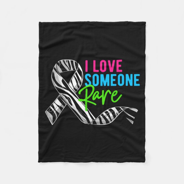 I Love Someone Rare Zebra Ribbon - Rare Disease Aw Fleecedecke (Vorderseite)