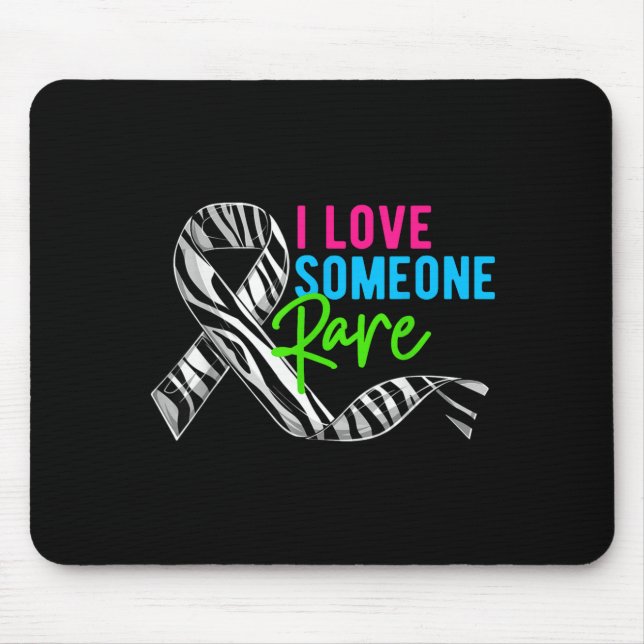 I Love Someone Rare Zebra Ribbon - Rare Disease Aw Mousepad (Vorne)