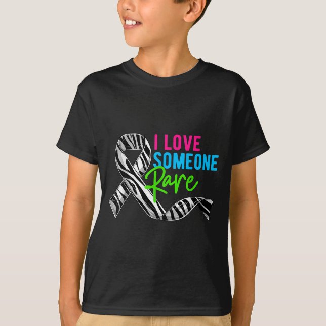 I Love Someone Rare Zebra Ribbon - Rare Disease Aw T-Shirt (Vorderseite)