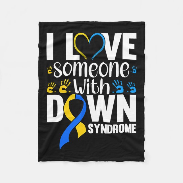 I Love Someone With Down Syndrom Fleecedecke (Vorderseite)