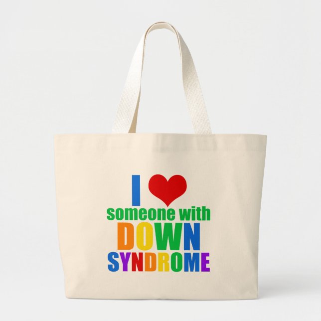 I Love Someone With Down Syndrom Jumbo Stoffbeutel (Vorne)