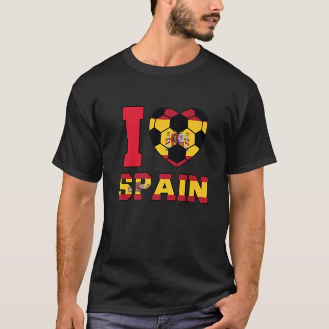 I Love Spain Women Men Kids Spanish Soccer Balls F T-Shirt (Vorderseite)