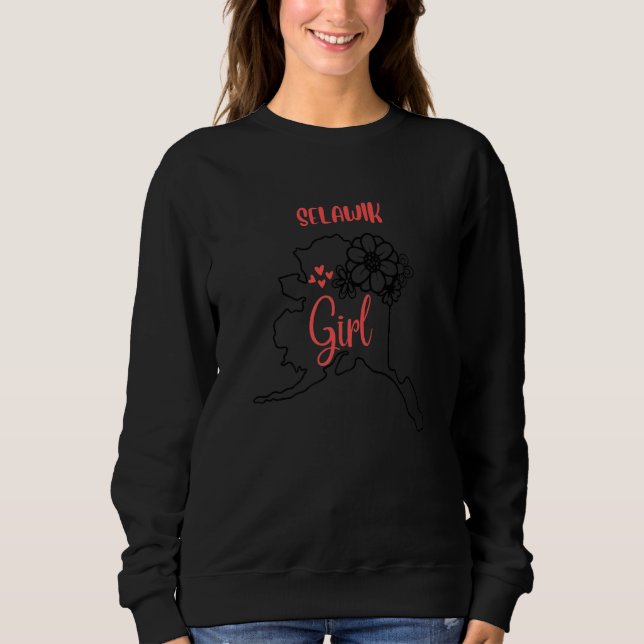 I Love State Of Alaska Flower Outline Selawik City Sweatshirt (Vorderseite)