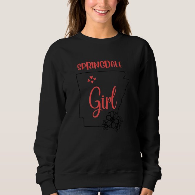 I Love State Of Arkansas Flower Outline Springdale Sweatshirt (Vorderseite)