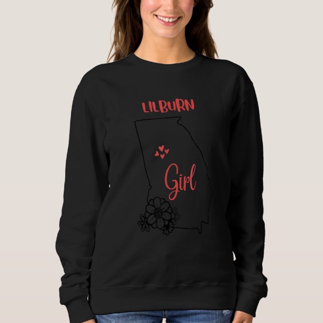 I Love State Of Georgia Flower Outline Lilburn Cit Sweatshirt (Vorderseite)