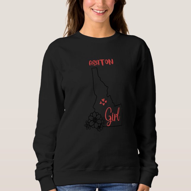 I Love State Of Idaho Flower Outline Ashton City G Sweatshirt (Vorderseite)