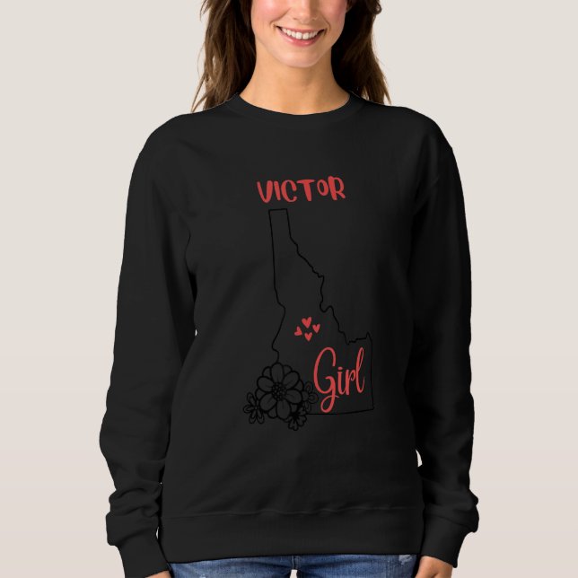I Love State Of Idaho Flower Outline Victor City G Sweatshirt (Vorderseite)