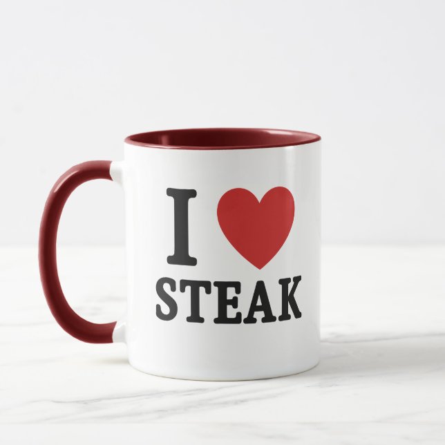 I Love Steak – Funny Meat Lover & BBQ Shirt Tasse (Links)