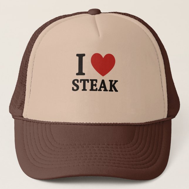 I Love Steak – Funny Meat Lover & BBQ Shirt Truckerkappe (Vorderseite)