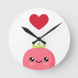 I love strawberries runde wanduhr