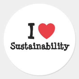 I love Sustainability heart custom personalized Runder Aufkleber
