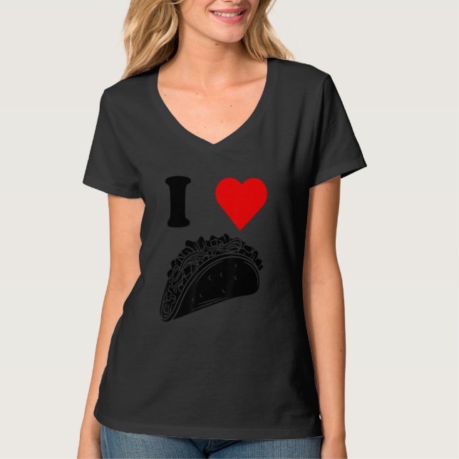 I Love Tacos Valentines Day Funny Cinco De Mayo Na T-Shirt (Vorderseite)