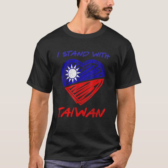 I Love Taiwan Flag Taiwanese Heart I Stand With Ta T-Shirt (Vorderseite)