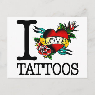 i love tattoo inkkate design postkarte