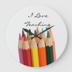 "I love Teaching" Acrylic Wall Clock Große Wanduhr