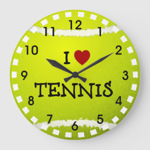 I Love Tennis - Tennis Ball Große Wanduhr