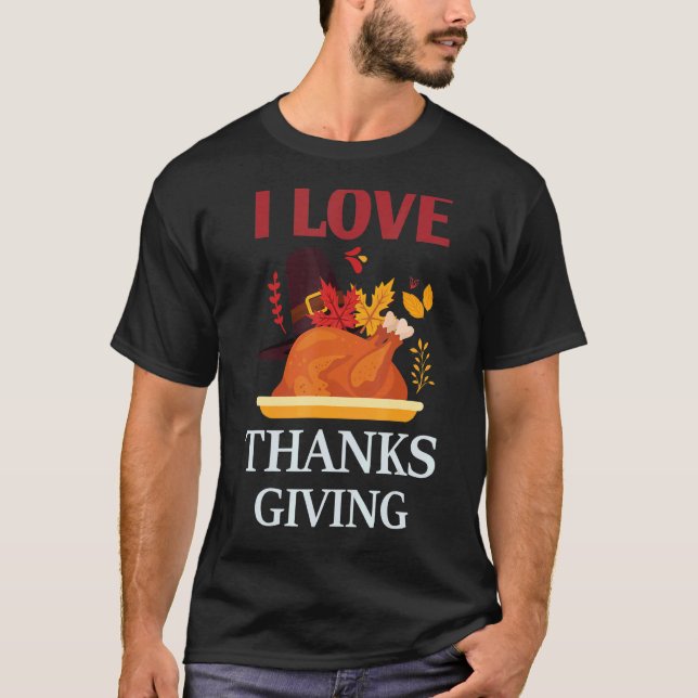 I Love Thanksgiving Costume Turkey Day Pilgrim Boy T-Shirt (Vorderseite)