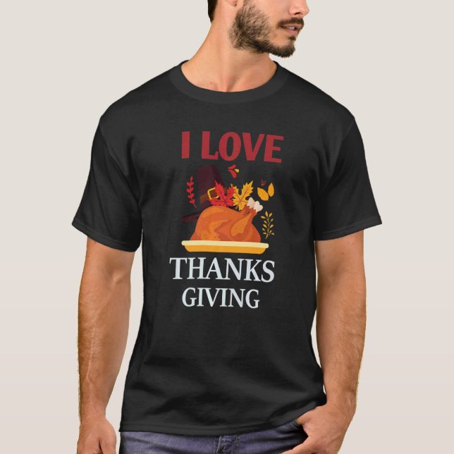 I Love Thanksgiving Costume Turkey Day Pilgrim Boy T-Shirt (Vorderseite)