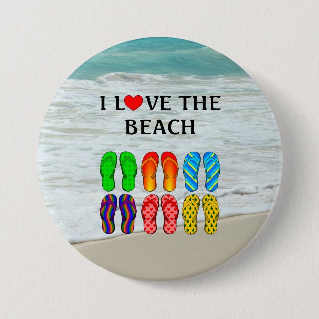 I Love the Beach Button (Vorderseite)