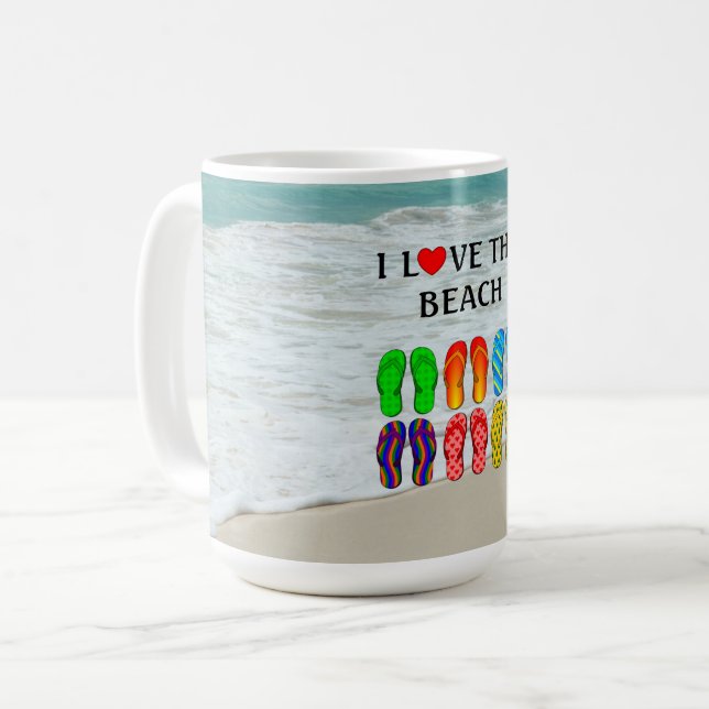 I Love the Beach Kaffeetasse (Vorderseite Links)