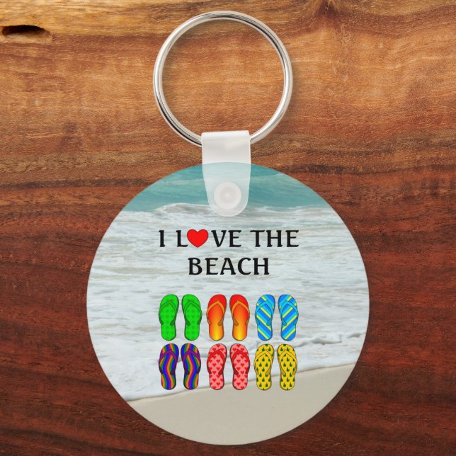 I Love the Beach Schlüsselanhänger (Vorderseite)