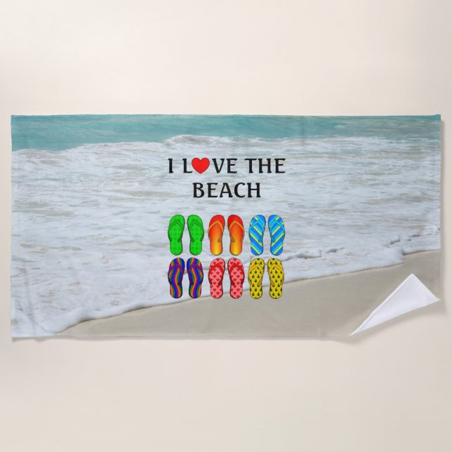 I Love the Beach, Strandtuch (Vorderseite)