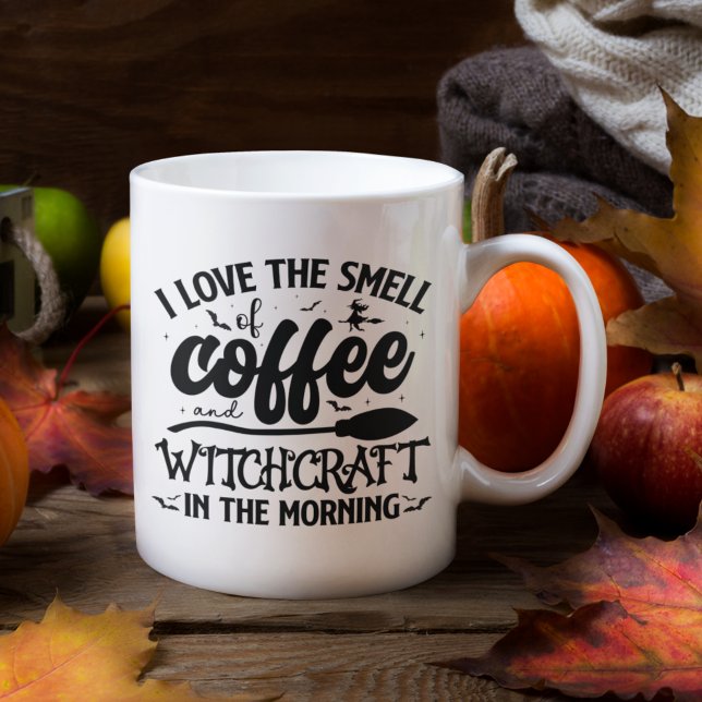 I Love the Smell Coffee Funny Witch Halloween Kaffeetasse (Von Creator hochgeladen)