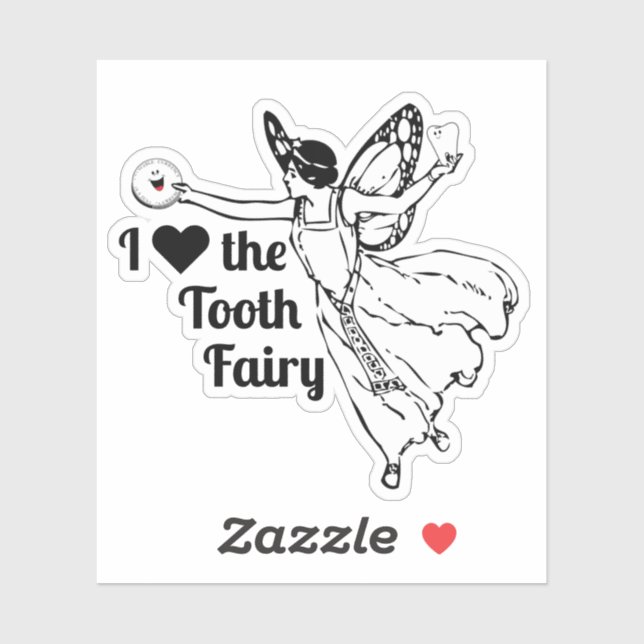 I Love The Tooth Fairy! Aufkleber (Blatt)