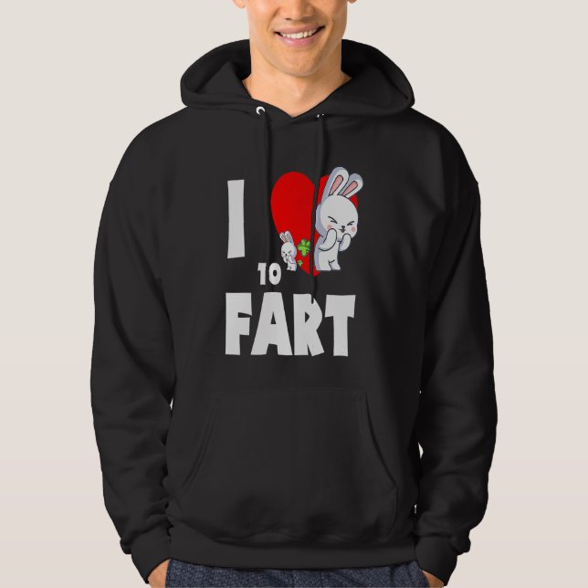 I Love To Fart Youth  Farter  Adult Bunny Rabbit Hoodie (Vorderseite)