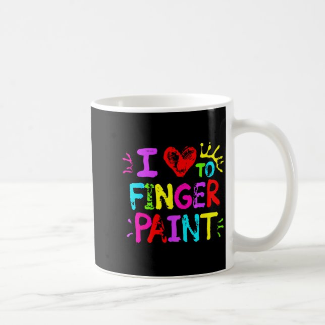 I Love To Finger Paint Couple Funny Valentine Day  Kaffeetasse (Rechts)