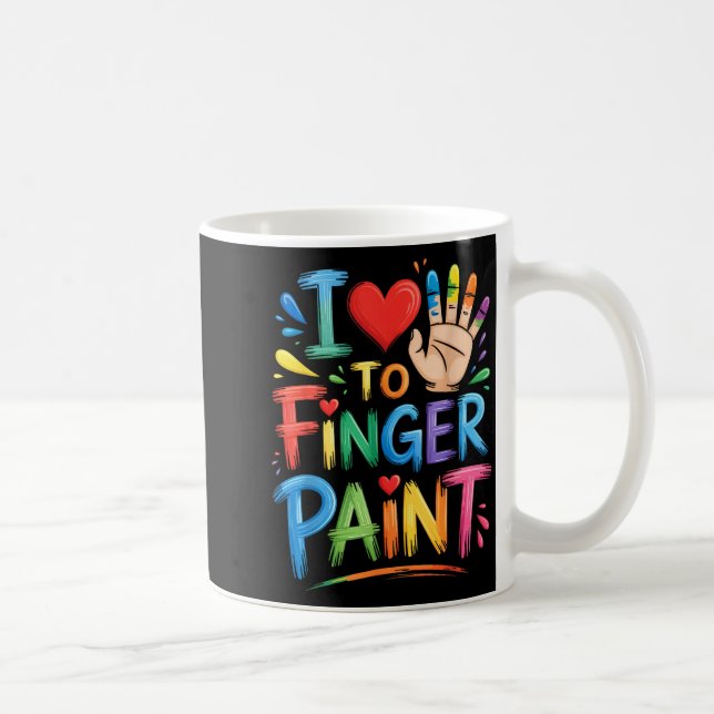 I Love To Finger Paint Couples Art Teacher Finger  Kaffeetasse (Rechts)