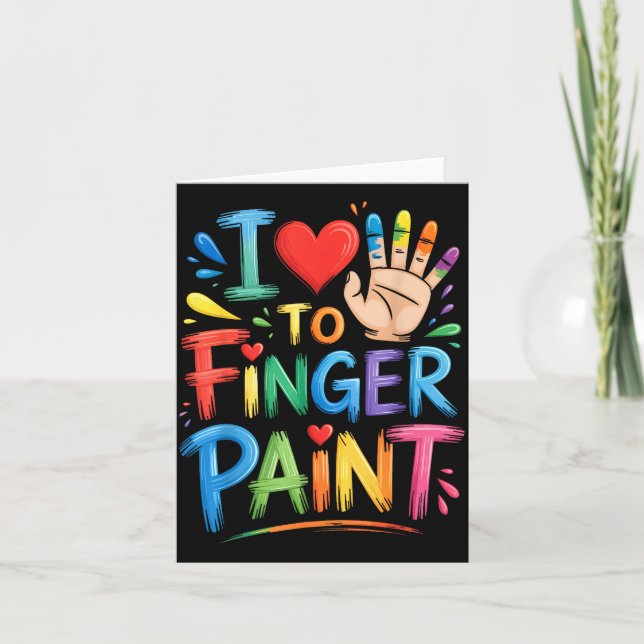 I Love To Finger Paint Couples Art Teacher Finger  Karte (Vorderseite)