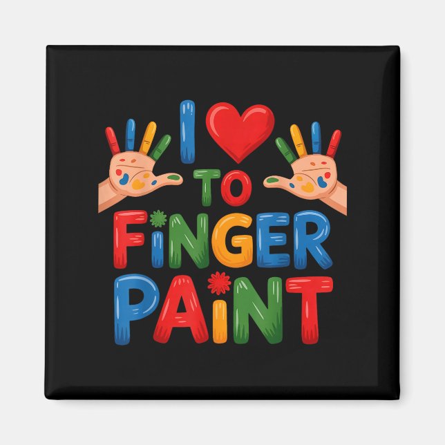 I Love To Finger Paint Couples Art Teacher Finger  Magnet (Vorne)