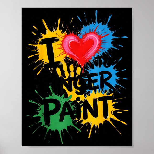 I Love To Finger Paint Couples Art Teacher Finger  Poster (Vorne)