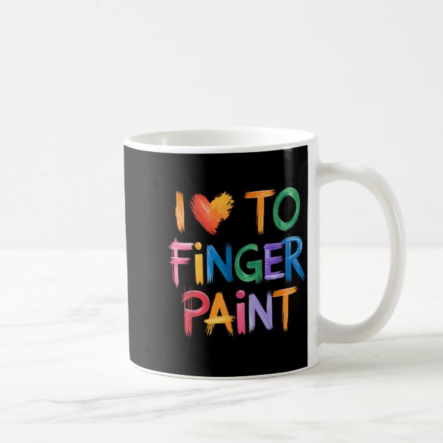 I Love To Finger Paint I'm Paint Couple Valentine  Kaffeetasse (Rechts)