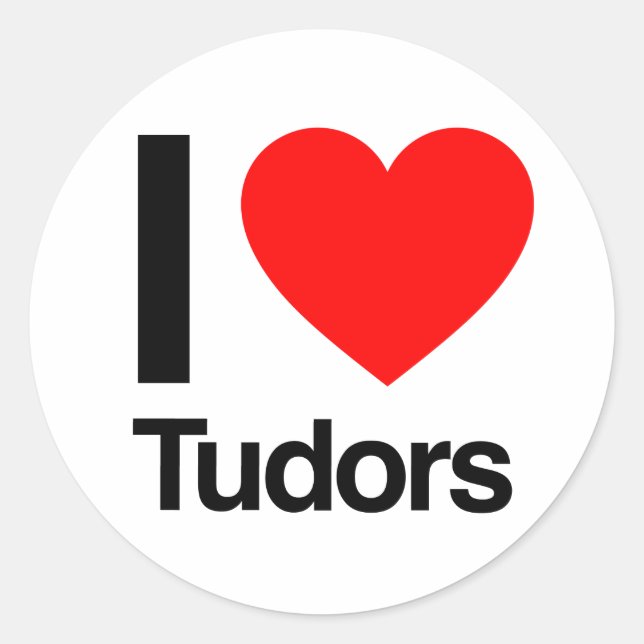 i Love Tudori Runder Aufkleber (Vorderseite)