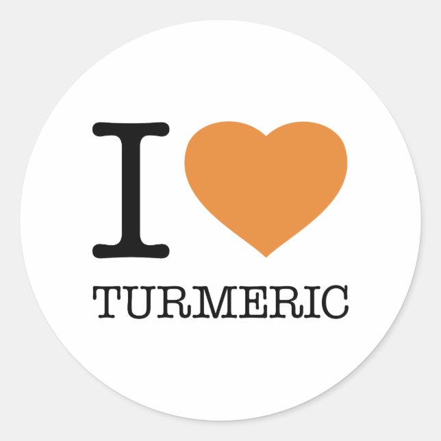 I LOVE TURMERIC RUNDER AUFKLEBER (Vorderseite)