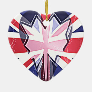 "I Love UK" Kunstdruck Keramik Ornament