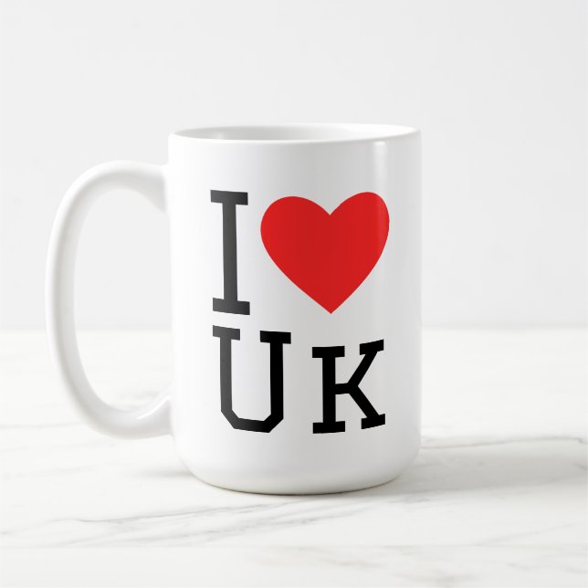 I love uk square sticker kaffeetasse (Links)